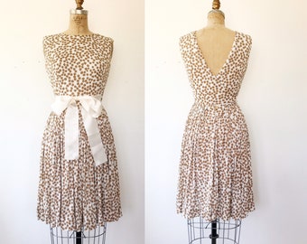 vintage 60s dress / vintage wrap dress / Pleated Point dress