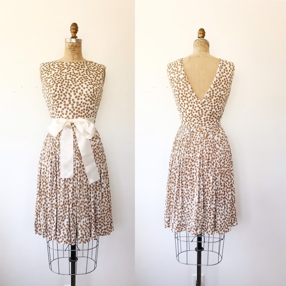 vintage 60s dress / vintage wrap dress / Pleated Point dress