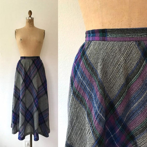 vintage plaid skirt / woven plaid skirt / Plaid Nandina skirt