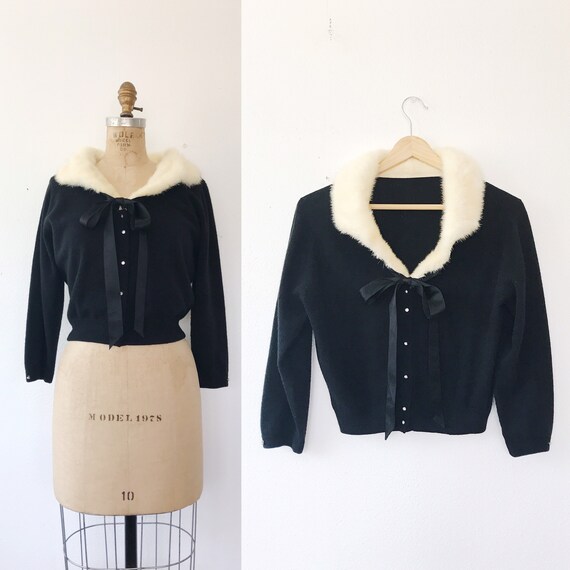 50s cashmere cardigan/ vintage cashmere sweater /