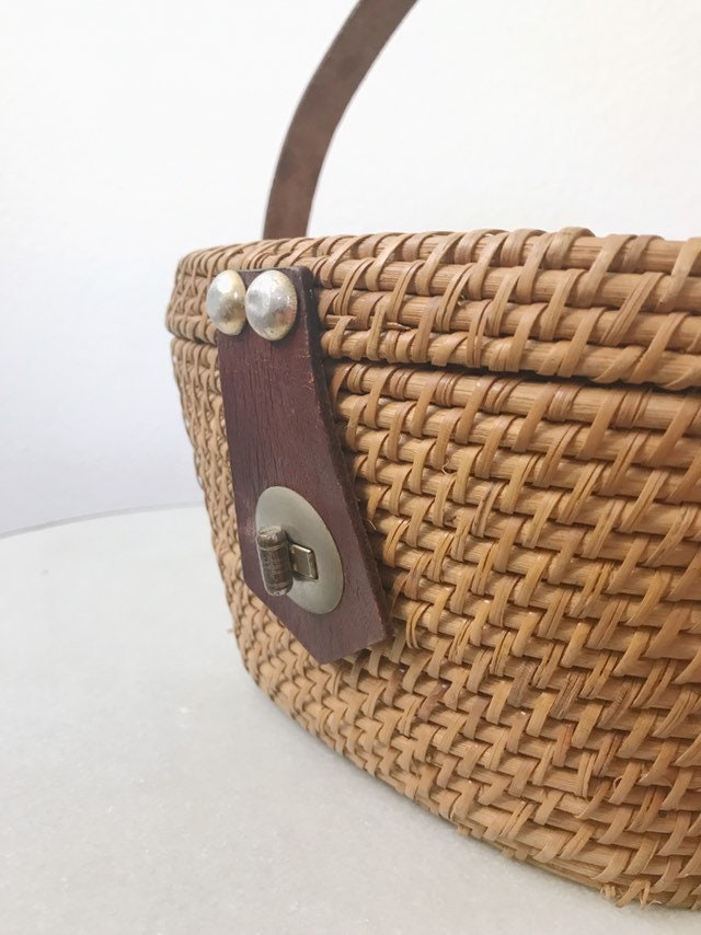 1950s basket bag / vintage basket purse / Jana basket purse
