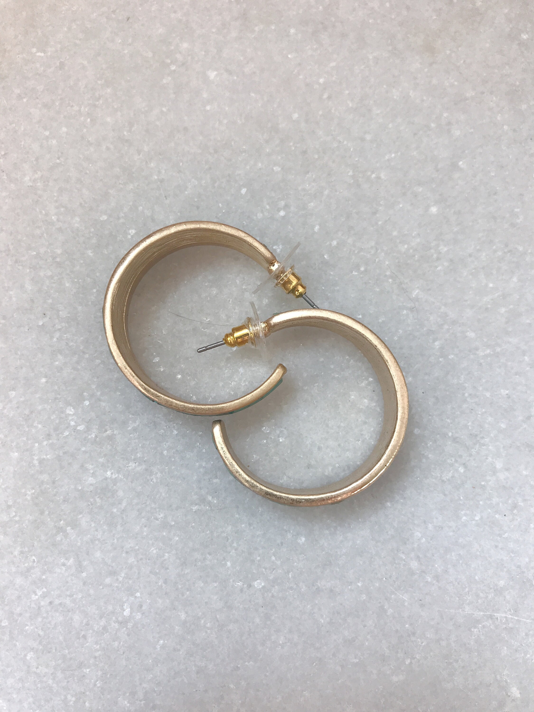Modern Cork hoop earrings