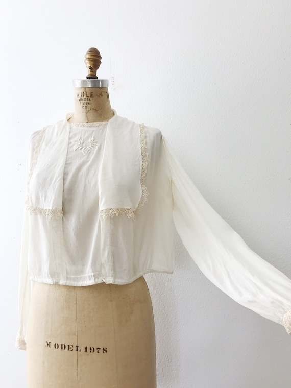 1910s blouse / vintage silk blouse / Silk & Lace … - image 6