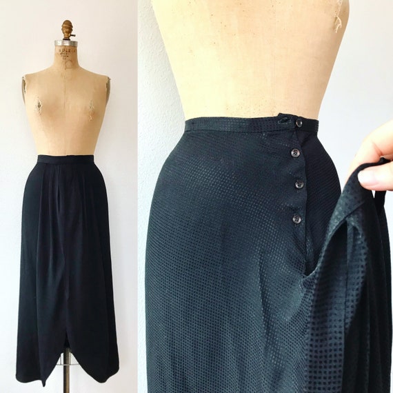 vintage tulip skirt / vintage 80s skirt / contemporary tie skirt