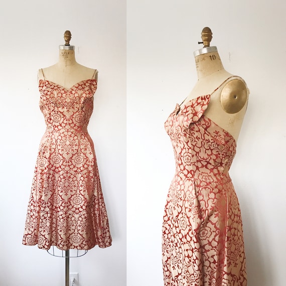 Painted Moth dress / vintage cocktail dress / 1950