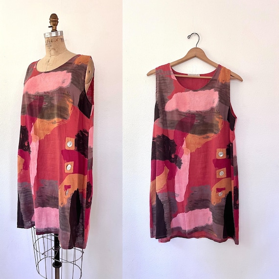 modern linen dress / linen shift dress / Italian Palette dress