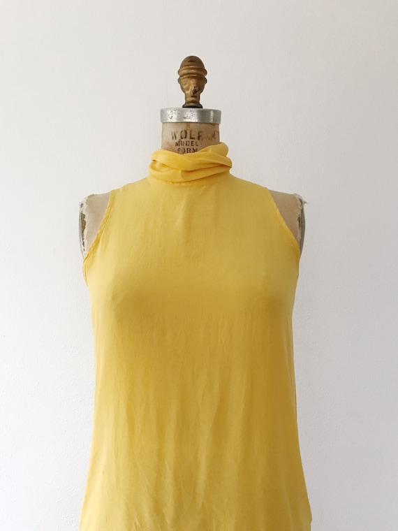 vintage silk blouse /yellow silk blouse / 90s sil… - image 2