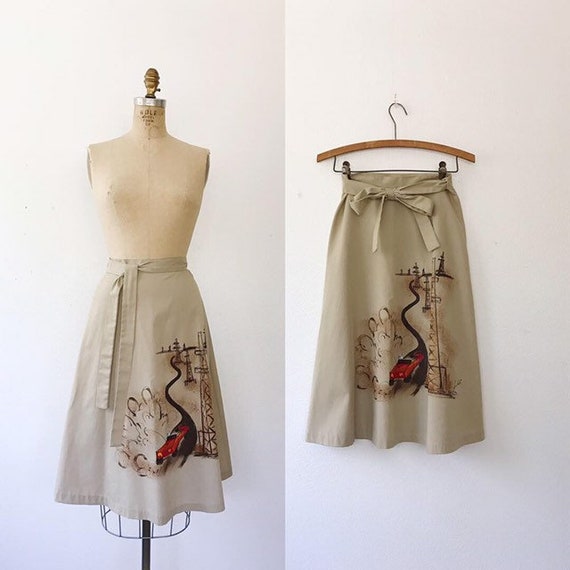 Dalena Wrap skirt / handpainted skirt / Texas skir