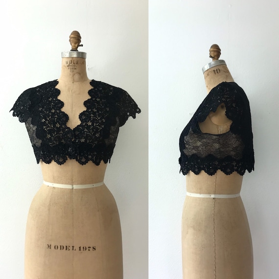 lace jacket / black lace bolero / lace evening shrug