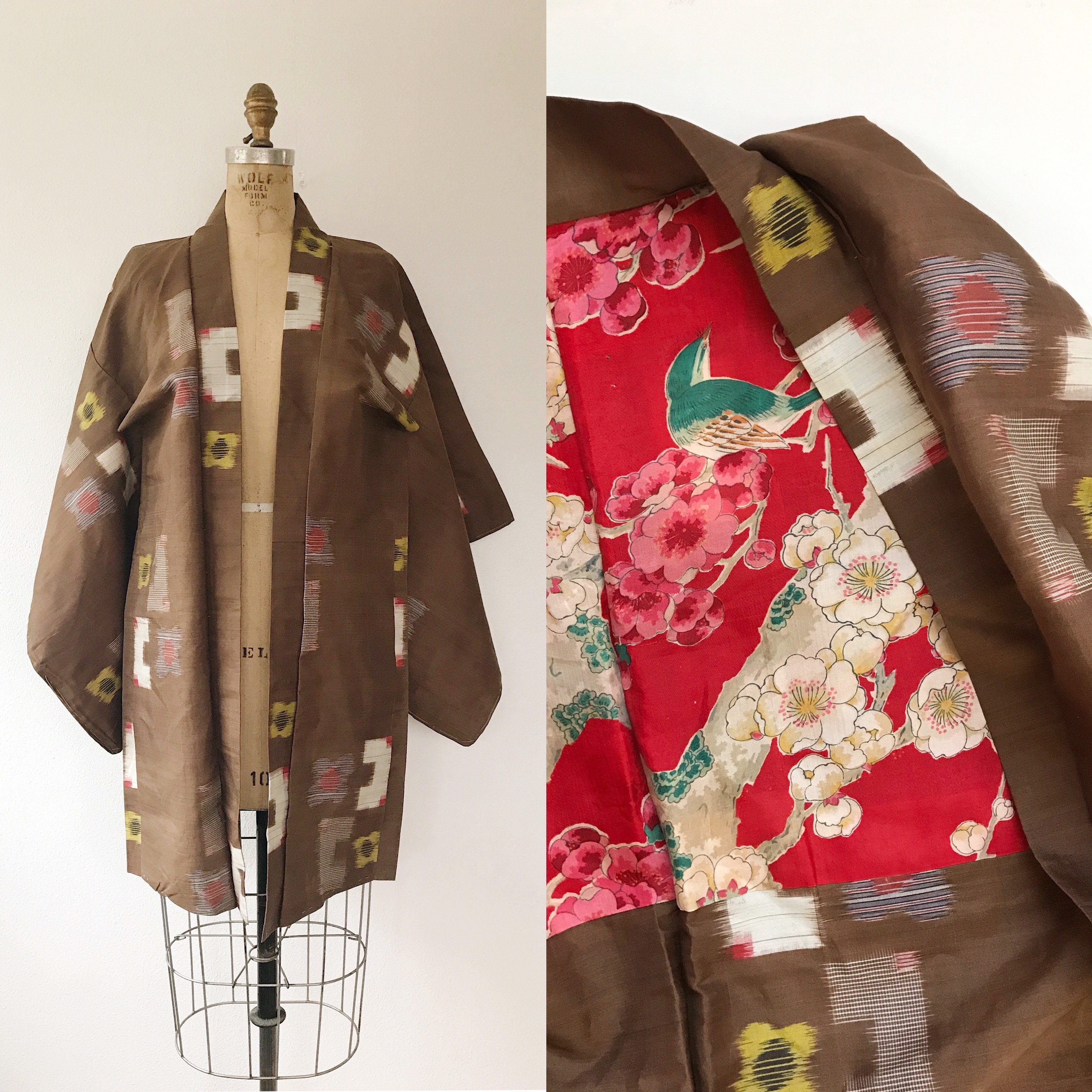 vintage kimono robe / vintage kimono / Ikat Meisen Kimono