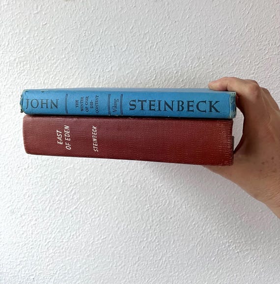 John Steinbeck books / vintage book collection / vintage Steinbeck novels