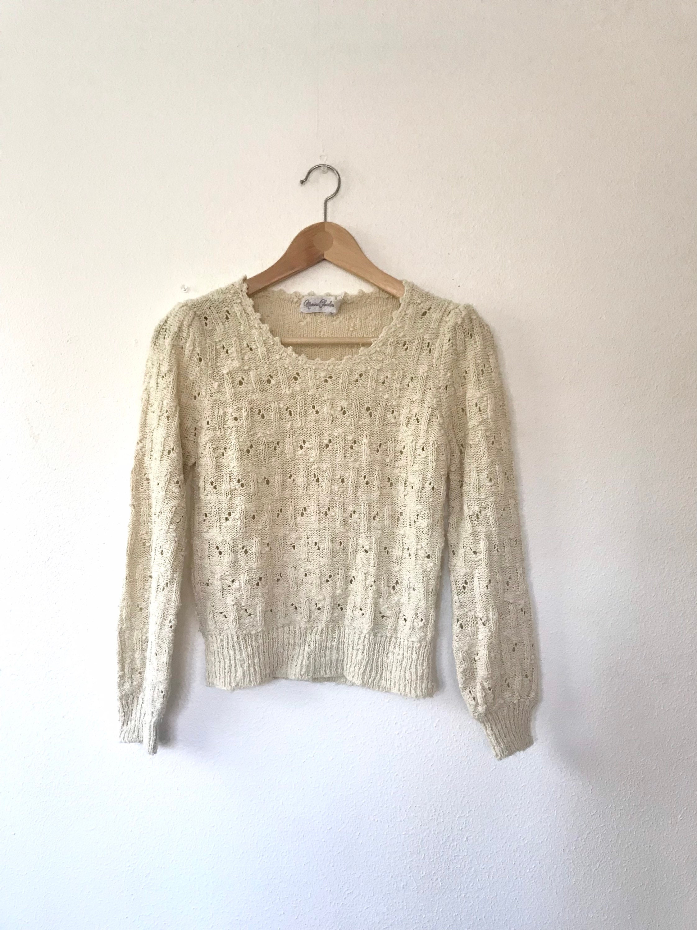 vintage knit sweater / 80s sweater / Marisa Christina Sweater