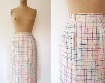 vintage linen skirt / 90s vintage skirt / confetti skirt