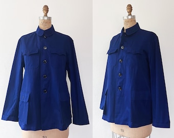 vintage navy work jacket / navy studio blouse / 70s work jacket