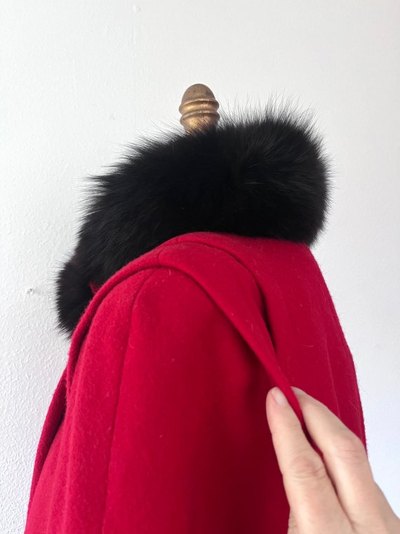 vintage wool cloak / vintage red cape / 80s wool … - image 8