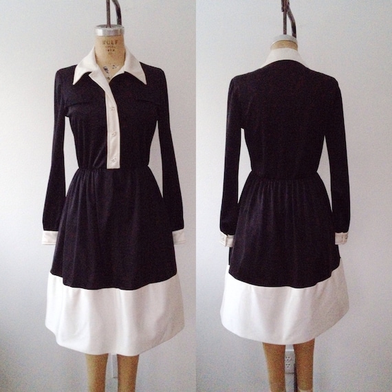 vintage colorblock dress / vintage shirtdress / Stars Collide dress