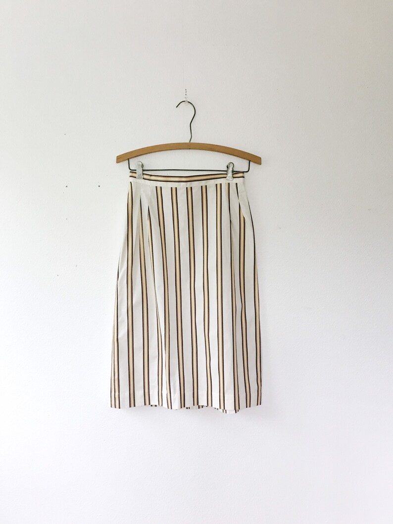 SALE 1950s skirt / 1950s cotton skirt / striped pencil skirt image 10