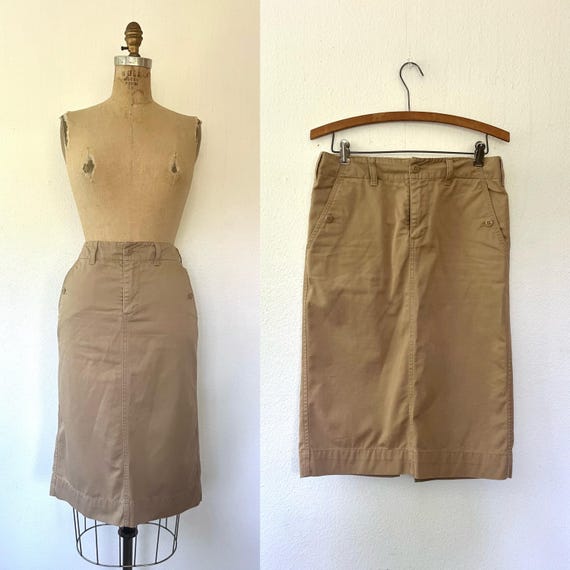 Ralph Lauren skirt / vintage khaki skirt / 90s khaki skirt