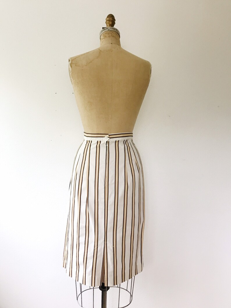 SALE 1950s skirt / 1950s cotton skirt / striped pencil skirt image 7