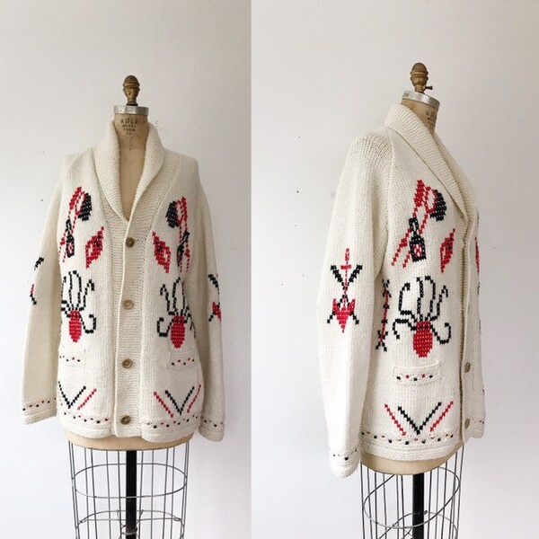 Seafarer sweater / novelty cardigan / Octopus sweater