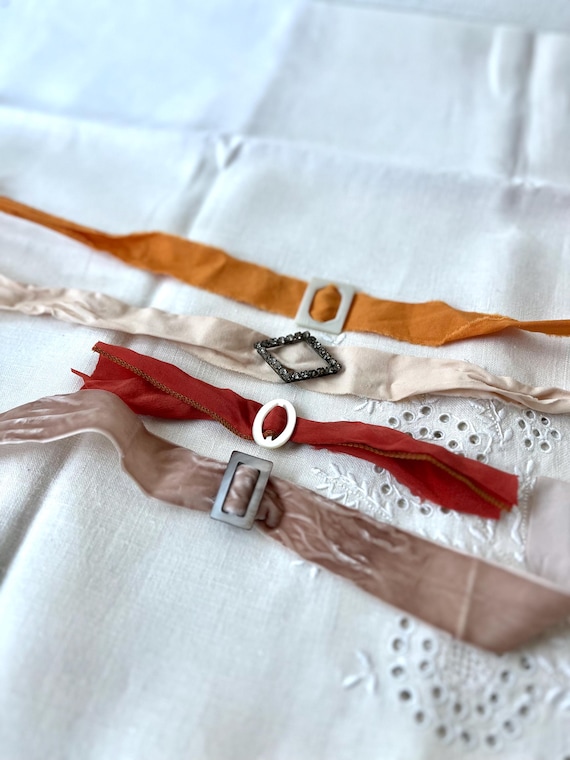 antique buckles / Edwardian belt slides / mother of pearl & rhinestone buckles