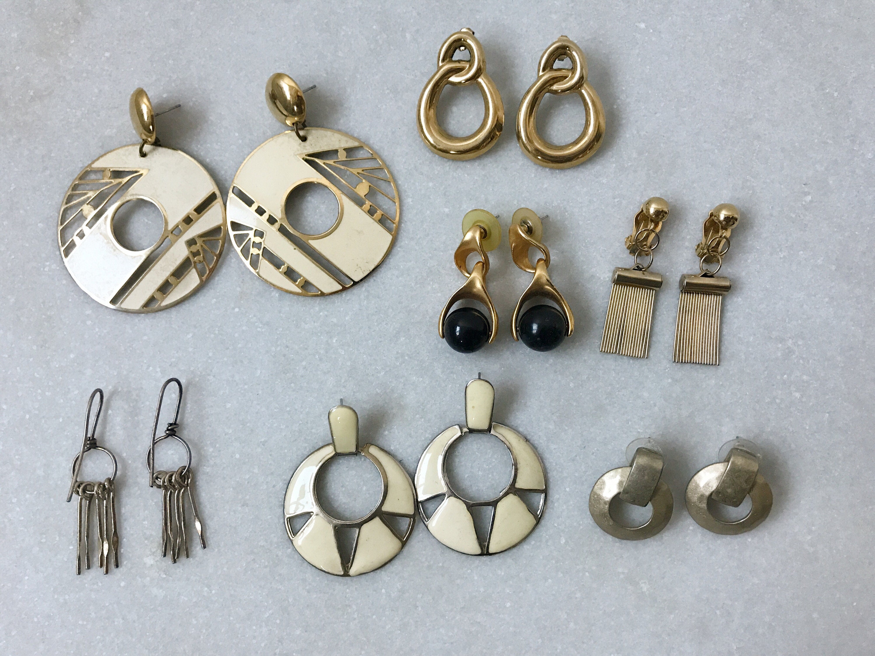 SALE Earring Collection / Gold earring collection / 80s vintage earrings