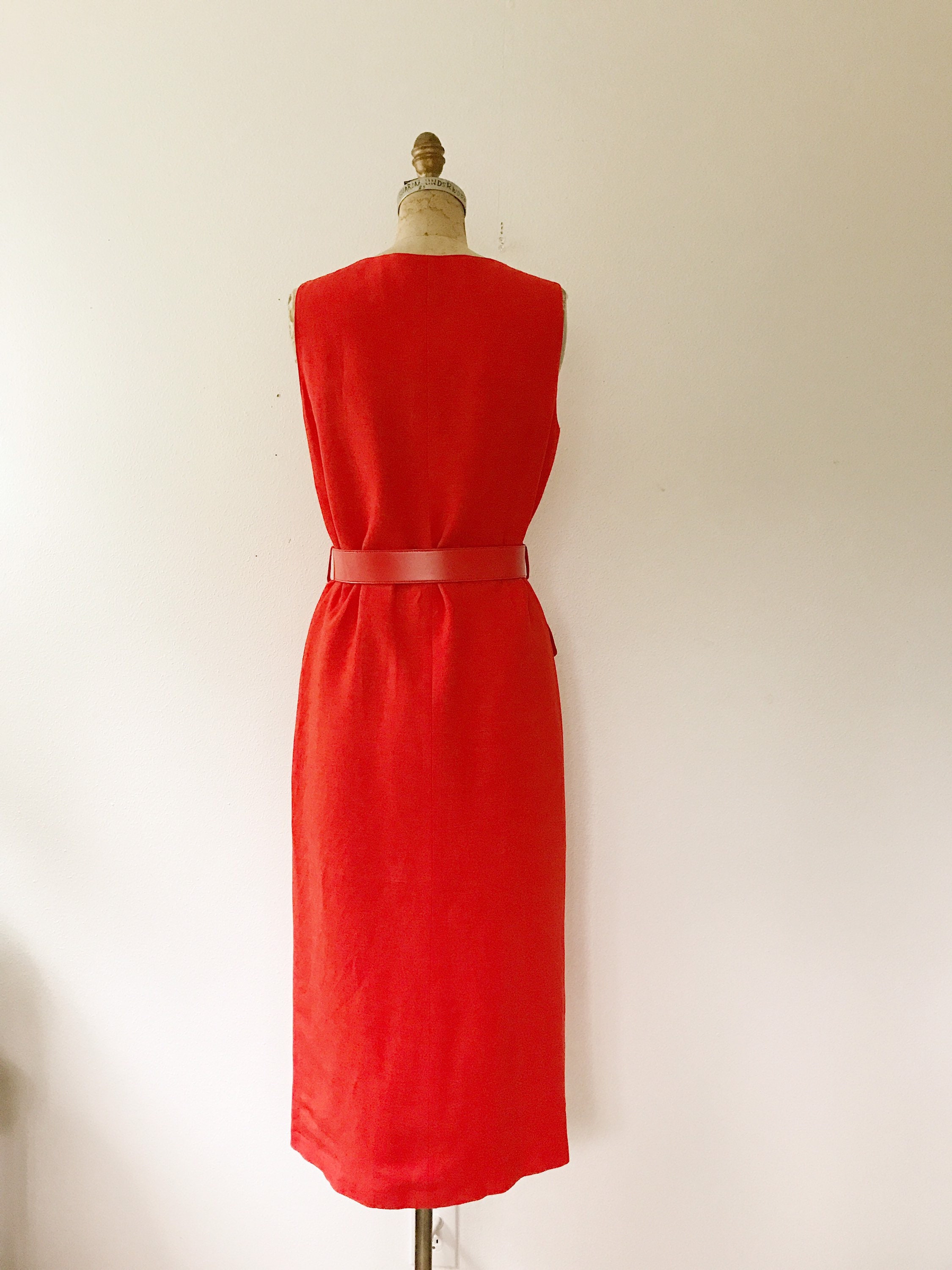 SALE vintage linen dress/ Harvé Benard dress / Tangerine Linen dress