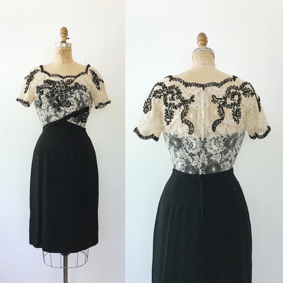60s vintage dress / vintage lace dress / Spiderweb