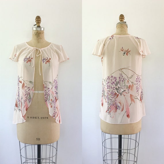 70s vintage dress / 70s sundress / Bird & Wisteri… - image 4