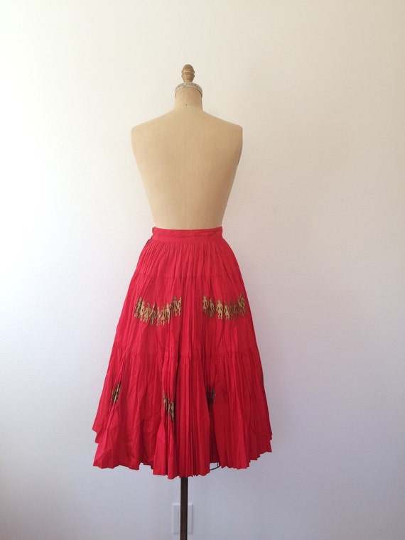 1950s skirt / 1950s circle skirt / Golden Kings s… - image 5
