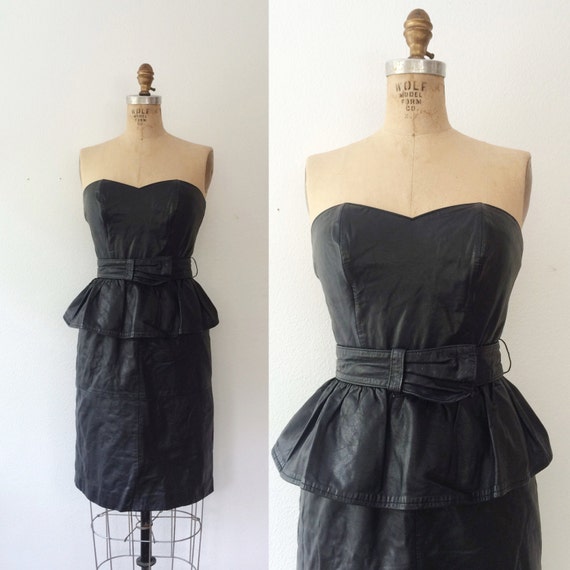 leather dress / strapless dress / Regeant Leather