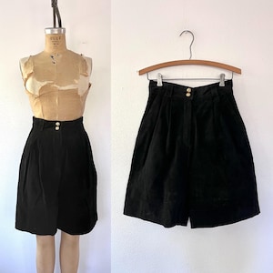 black suede shorts / vintage shorts / 80s leather shorts