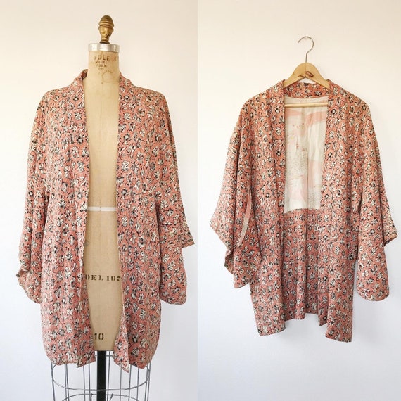 vintage silk kimono / vintage kimono jacket /Furaw