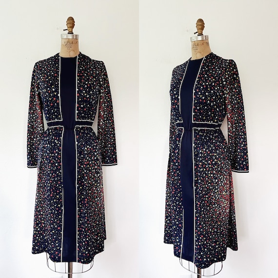 vintage knit dress / 70s black knit dress / vintage sweater dress