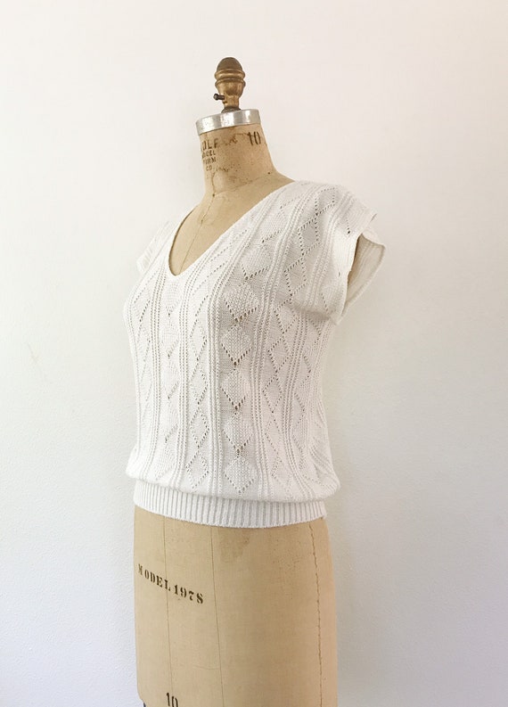 80s sweater / vintage knit sweater / Diamond knit… - image 6