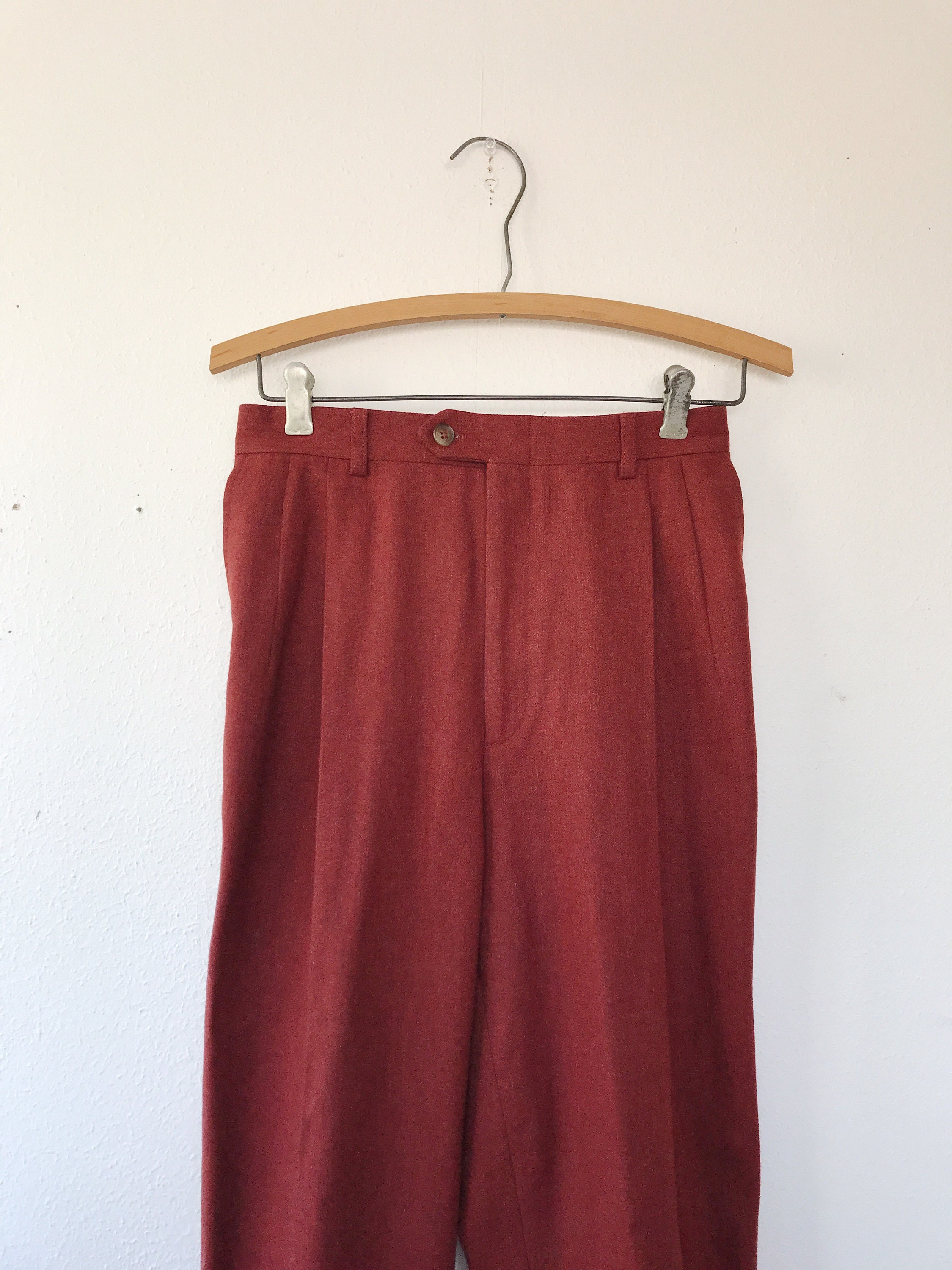 vintage wool pants/ vintage dress pants / 70s Madrone wool trousers