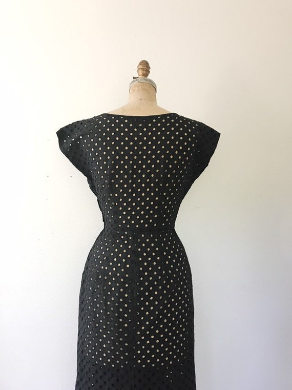 black lace dress / eyelet lace dress / 1950s vint… - image 8