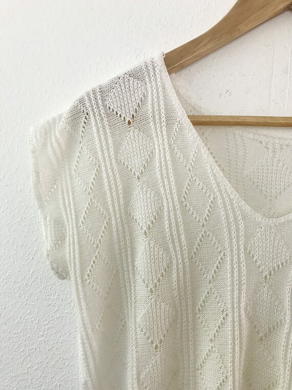 80s sweater / vintage knit sweater / Diamond knit… - image 8