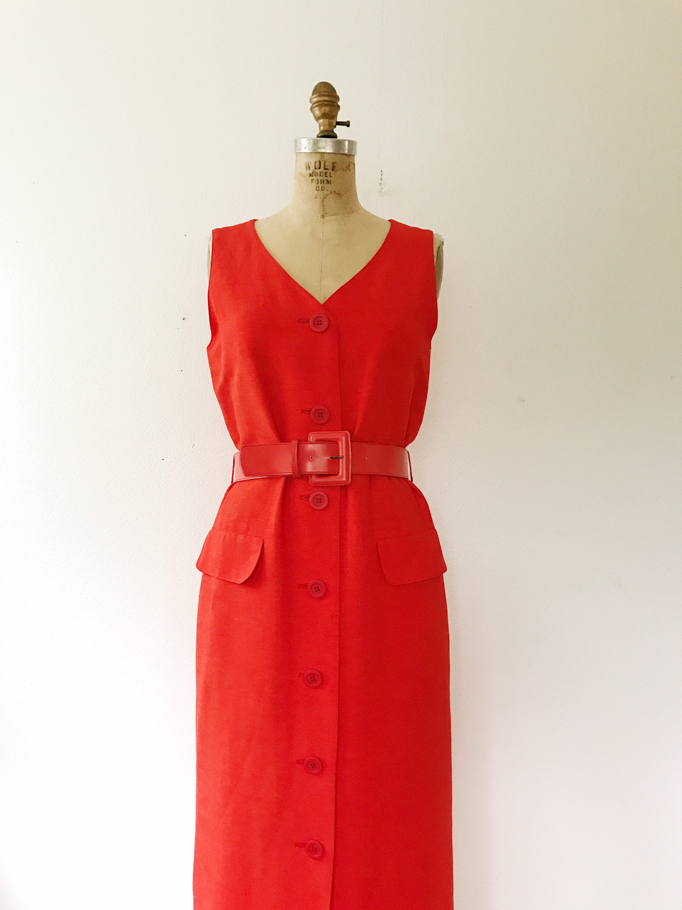 knee length dresses for ladies Harve Benard Beige Linen Blend Buttoned Collared Lined A Line Dress Si –  Thrift Threads