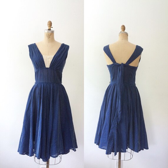 1950s dress / vintage polka dot dress / Boardwalk
