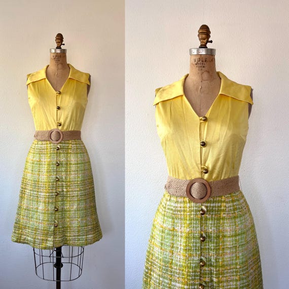 plaid dress / 60s Mod dress / Sunny Tweed dress