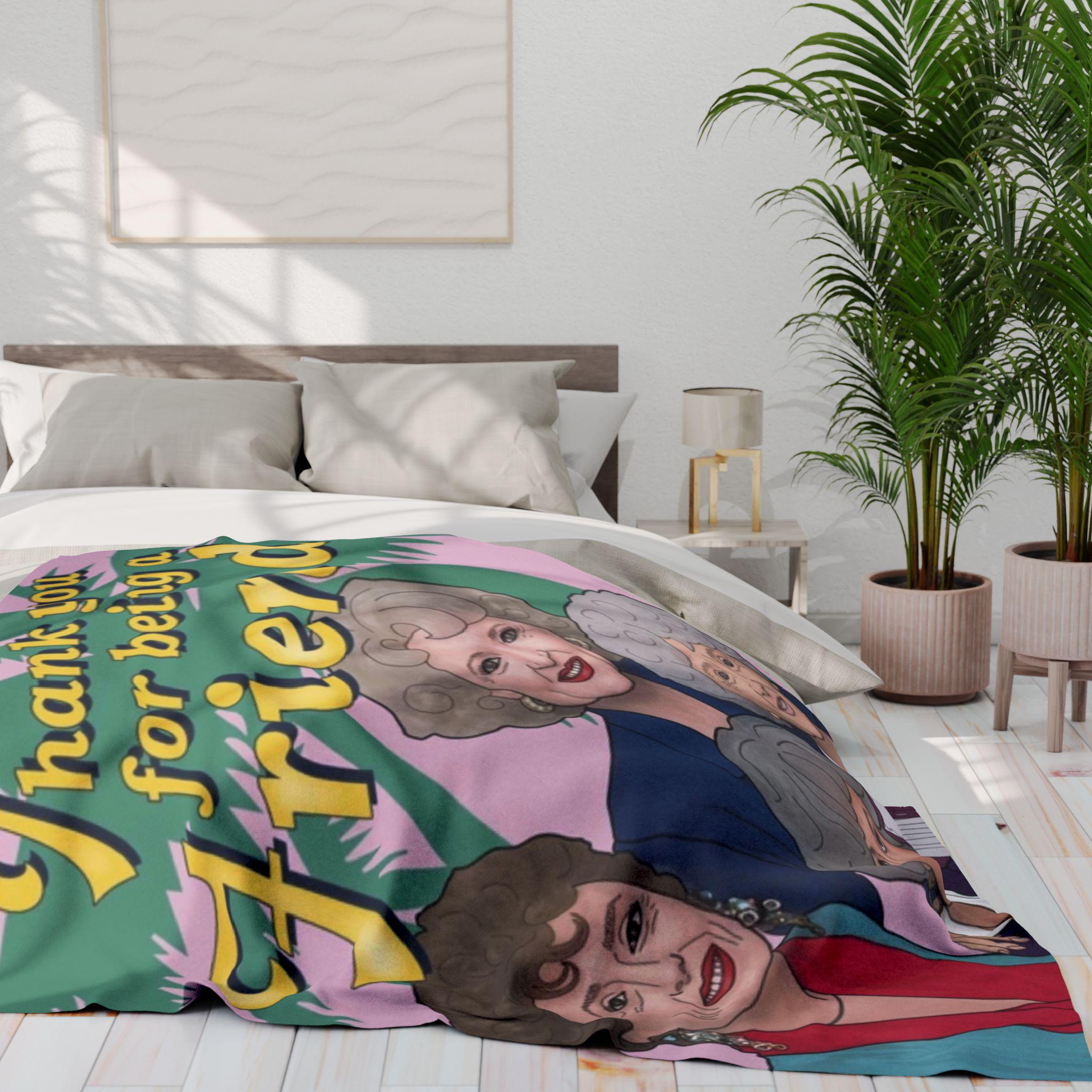 Golden Girls Fleece Blanket, Cozy Throw for Friends, Perfect Gift for Besties, TV Show Fan Blanket, Soft Plush Home Decor