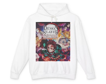 Demon Slayer Unisex Lightweight Hoodie, Perfect Gift for Anime Fans, Cozy Streetwear, Halloween, Birthday, or Everyday Wear