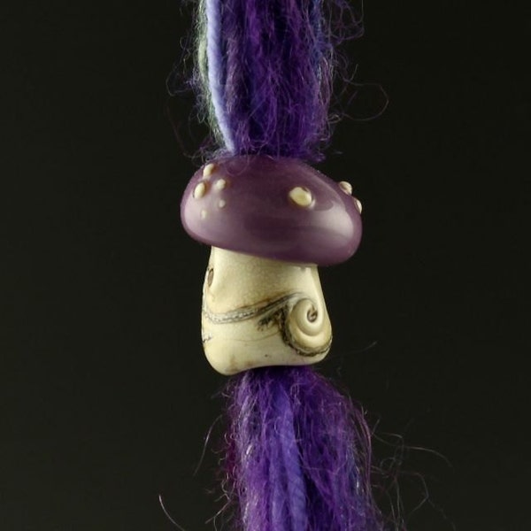 purple mushrroom dreadlock hair bead