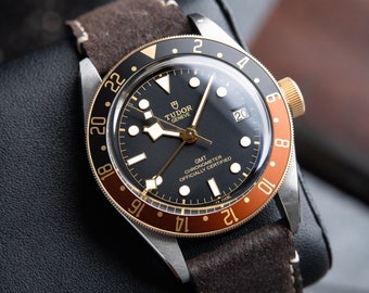 Tudor Black Bay GMT Two Tone Gelbgold Stahl Leder Automatik 41mm