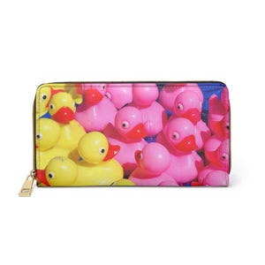 Cartera con cremallera para amantes de los patos.