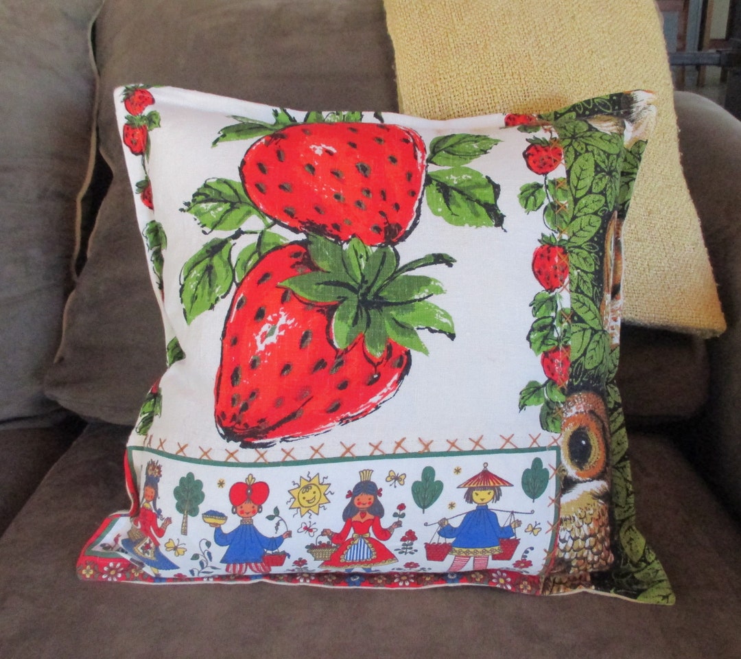 VINTAGE Linen Pillow Cover With Handstitching Etsy