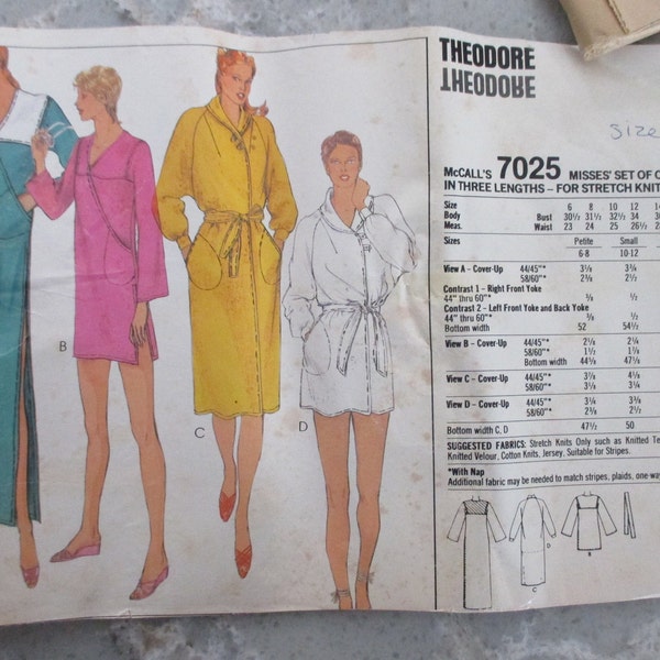 VINTAGE 1980's SEWING THEODORE for McCall's size 10-12