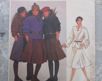 VINTAGE 1980's SEWING PATTERN Perry Ellis for Vogue Patterns size 8