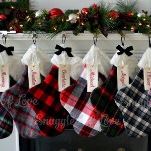 Buffalo Plaid StockingsPersonalized StockingsChristmas DecorBuffalo PlaidHanging StockingsFarmhouse Decor